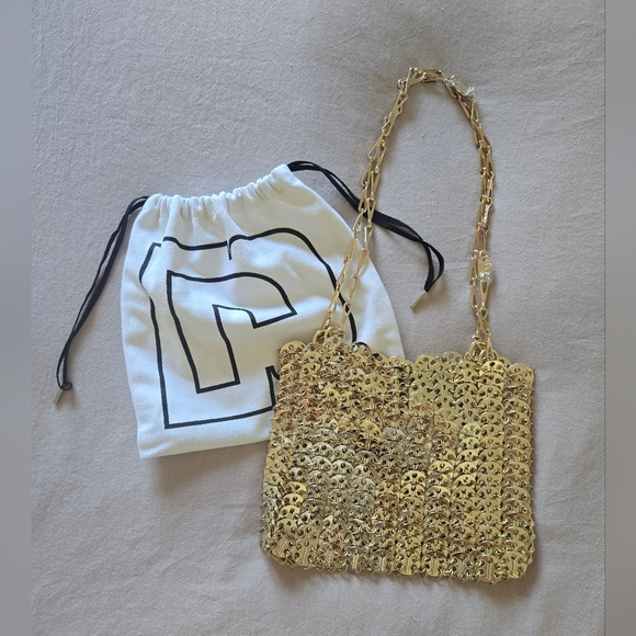 Rabanne Iconic 1969 Chainmail Shoulder Bag in light gold - Picture 4 of 12